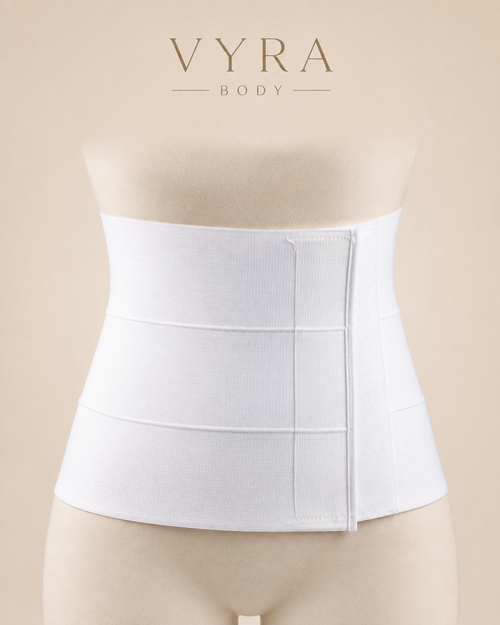VYRA Abdominal Binder — wrap-style abdominal binder with Velcro closure