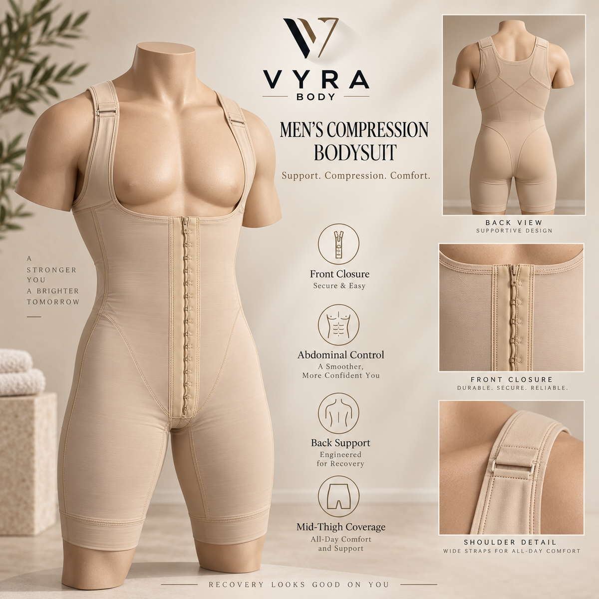 VYRA Hombre Recover I — men's Stage 1 compression faja