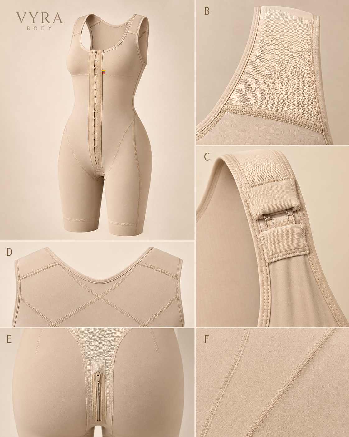 VYRA Bodysuit Stage I — compression garment with steel boning
